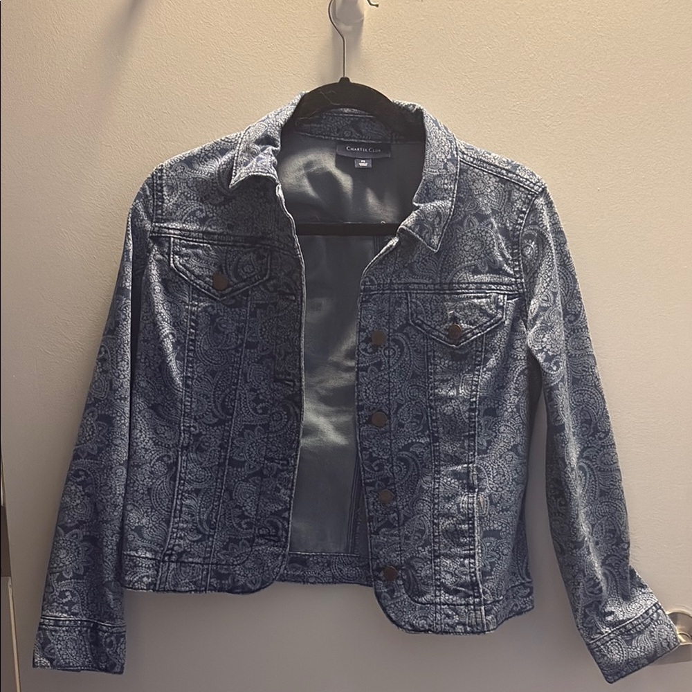 Charter Club Blue Jean Jacket Cropped Denim Style
